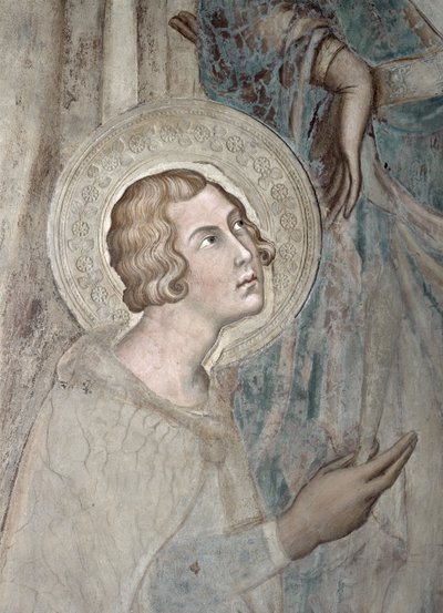 Maestà: San Ansano, 1315 (detalle) de Simone Martini