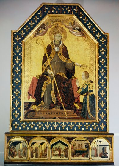 San Luis Obispo de Tolosa coronando a su hermano Roberto de Anjou, Rey de Nápoles de Simone Martini