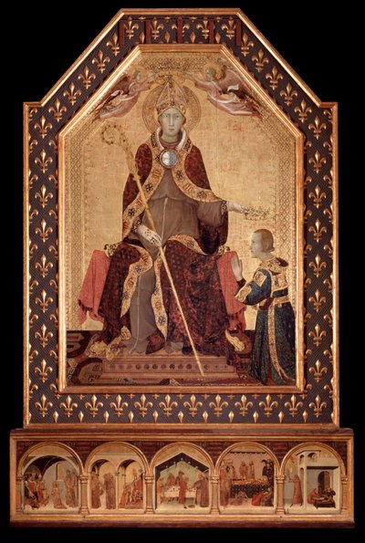 San Luis de Anjou corona a Roberto I de Nápoles (1277-1343) de Simone Martini
