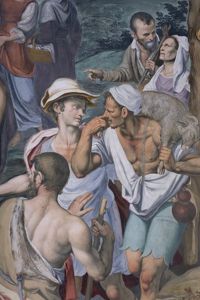 Adoración de los Pastores, 1578-82 (detalle) de Simone Veneziano Peterzano