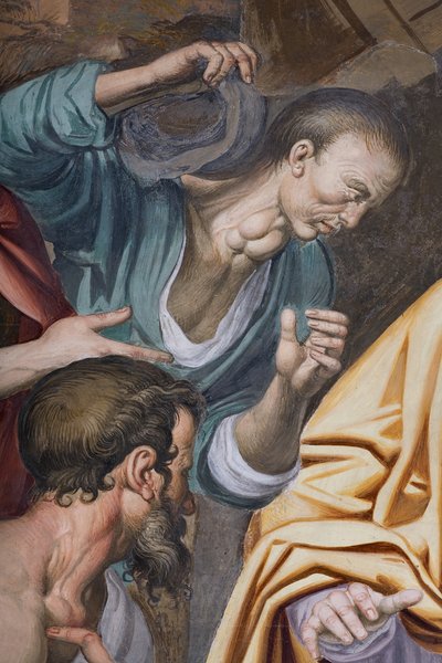 Adoración de los Pastores, 1578-82 (detalle) de Simone Veneziano Peterzano