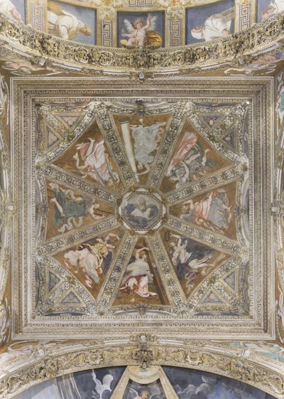 Ángeles y Dios Bendiciendo de Simone Veneziano Peterzano