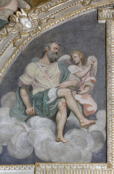 San Mateo y el Ángel, Luneta, Presbiterio, 1578-82 de Simone Veneziano Peterzano