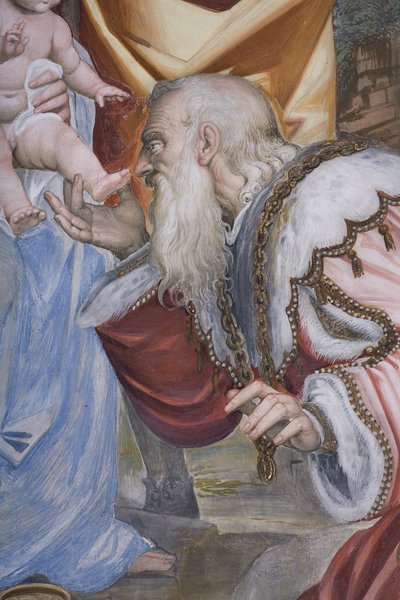 La Adoración de los Magos, Presbiterio, 1578-82 (detalle) de Simone Veneziano Peterzano
