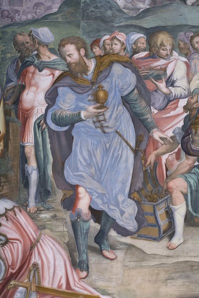 La Adoración de los Magos, Presbiterio, 1578-82 (detalle) de Simone Veneziano Peterzano