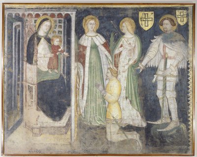 La Virgen con el Niño con Santa Catalina, Santa Úrsula, San Jorge y el Patrón, Teodorico de Chur de Simone da Corbetta