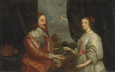Doble retrato del Rey Carlos I y la Reina Enriqueta María de Sir Anthony van, Dyck