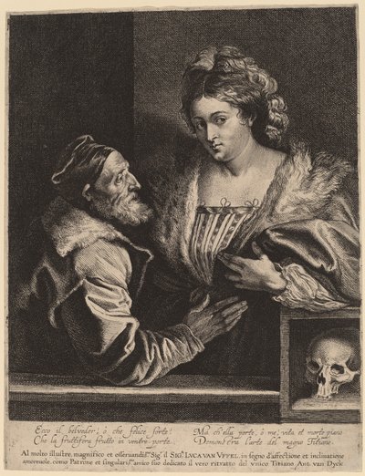 Tiziano y su amante de Sir Anthony van Dyck and Lucas Emil Vorsterman after Titian