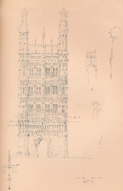 Victoria Tower, Westminster, c. 1837-1904 de Sir Charles Barry