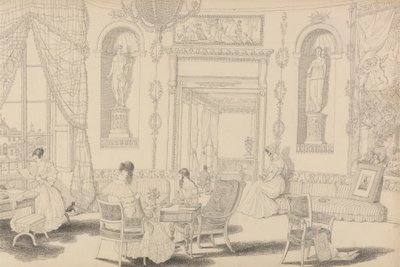 Álbum de 30 vistas en el Tirol e Italia: Boudoir Circular en Casino Pecori 10 Oct.er 1841 de Sir Charles D