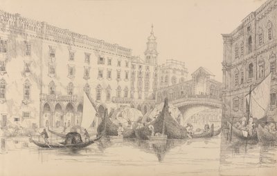 Álbum de 30 vistas en el Tirol e Italia: El Rialto - Venecia 8 Nov.r 1840 de Sir Charles D