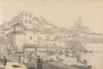 Álbum de 30 vistas del Tirol e Italia: Vista del Casino Pecori en el Lung Arno, Residencia de Sir Charles D