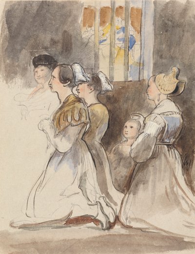 Un grupo de mujeres en misa de Sir David Wilkie