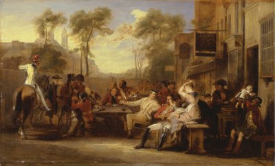 Pensionistas de Chelsea reciben la Gaceta que anuncia la batalla de Waterloo de Sir David Wilkie