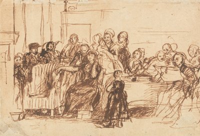 Boceto para "Leer el testamento" de Sir David Wilkie