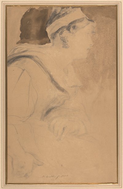 Estudio de una niña para "Mary, Queen of Scots, Escaping from Loch Leven Castle" (María, Reina de Escocia, escapando del castillo de Loch Leven) de Sir David Wilkie