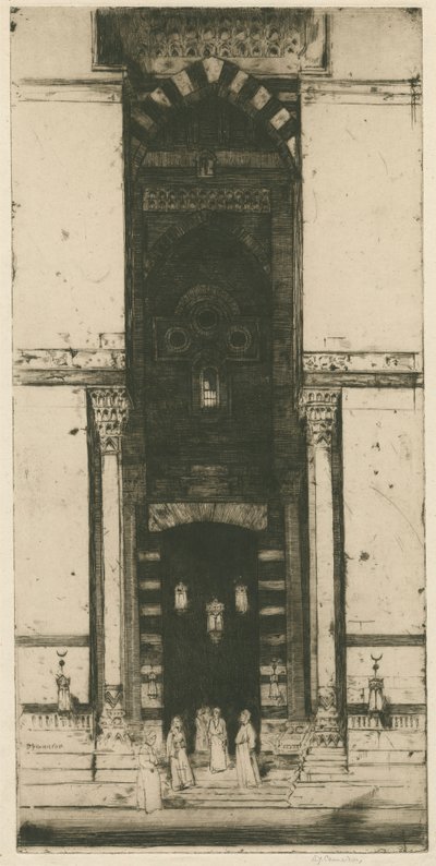 La puerta de la mezquita, El Cairo de Sir David Young Cameron