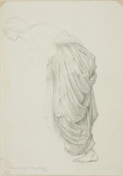 Figura femenina inclinada, estudio para Espejo de Venus de Sir Edward Burne Jones