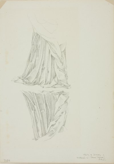 Figura drapeada y reflejo, estudio para Espejo de Venus de Sir Edward Burne Jones
