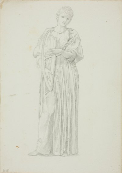 Figura de Mujer Tocando un Arpa de Sir Edward Burne Jones