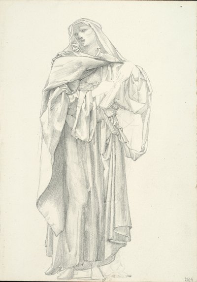 Figura Masculina Drapada (cuaderno de bocetos #2614) de Sir Edward Burne Jones