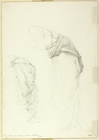 Drapery, dos estudios para El espejo de Venus de Sir Edward Burne Jones