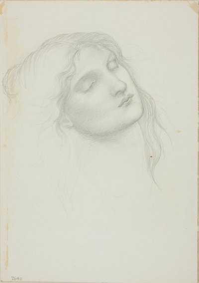 Cabeza de mujer con los ojos cerrados de Sir Edward Burne Jones