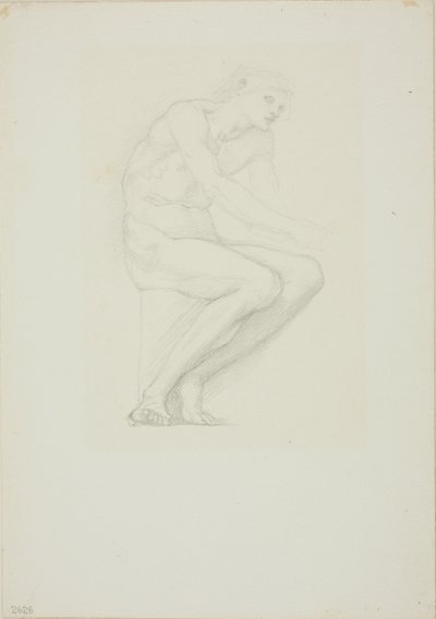 Desnudo masculino sentado de Sir Edward Burne Jones