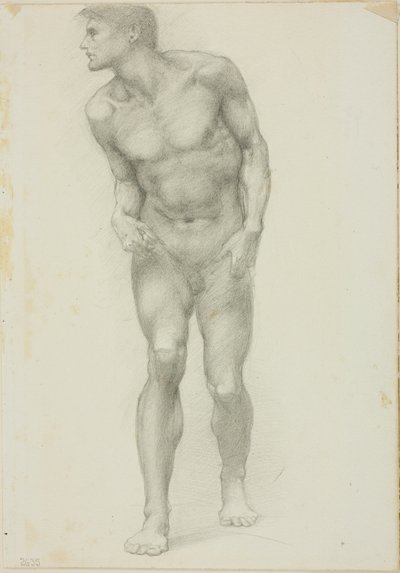 Hombre Desnudo de Pie con Rostro de Perfil de Sir Edward Burne Jones