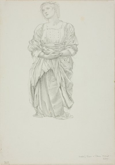 Estudio para "El espejo de Venus": Figura femenina arrodillada de Sir Edward Burne Jones