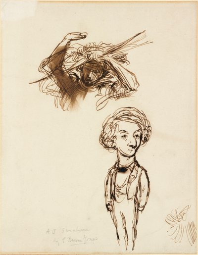 Caricatura de Algernon Charles Swinburne, 1863 de Sir Edward Coley Burne Jones