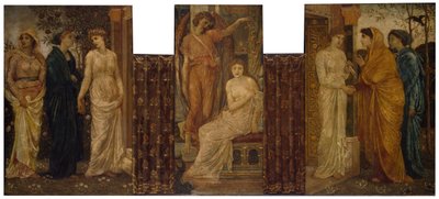 Cupido y Psique - Murales de Palace Green - Las hermanas de Psique la visitan en la casa de Cupido, 1881 de Sir Edward Coley Burne Jones