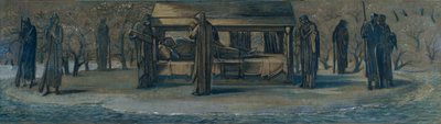 Rey Arturo en Avalon, Estudio, 1890 de Sir Edward Coley Burne Jones