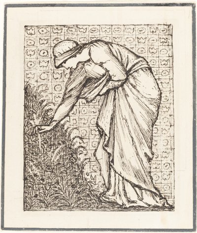 Dama recogiendo flores de Sir Edward Coley Burne Jones