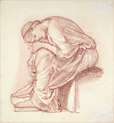 Figura sentada de una mujer, finales del siglo XIX de Sir Edward Coley Burne Jones