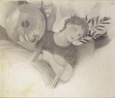 Estudio para una cabeza en Los días de la creación, c. 1871-1875 de Sir Edward Coley Burne Jones