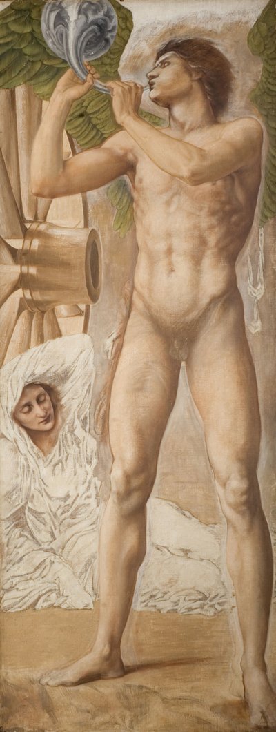 Tríptico de Troya - Estudio de la fama derrocando a la fortuna, 1875 de Sir Edward Coley Burne Jones