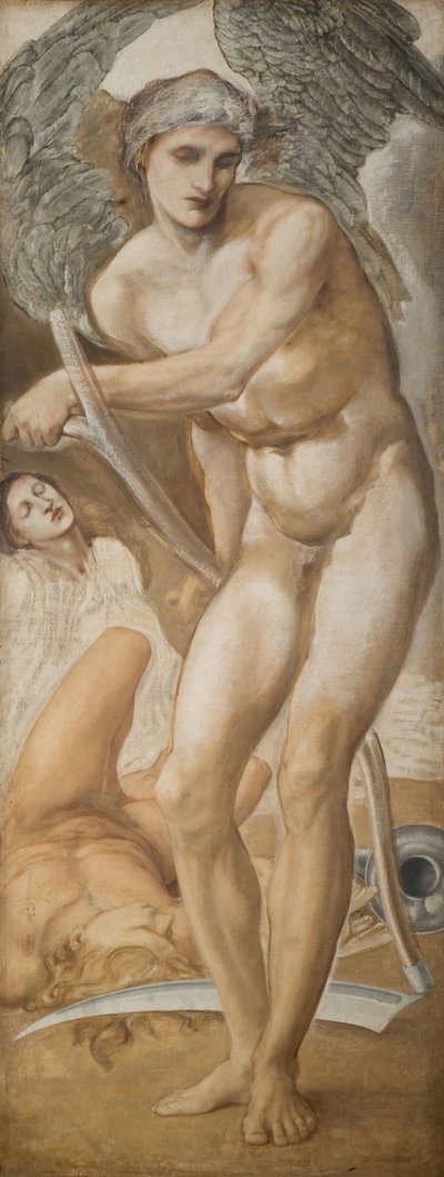 Tríptico de Troya - Estudio de Oblivion conquistando la Fama, 1875. de Sir Edward Coley Burne Jones