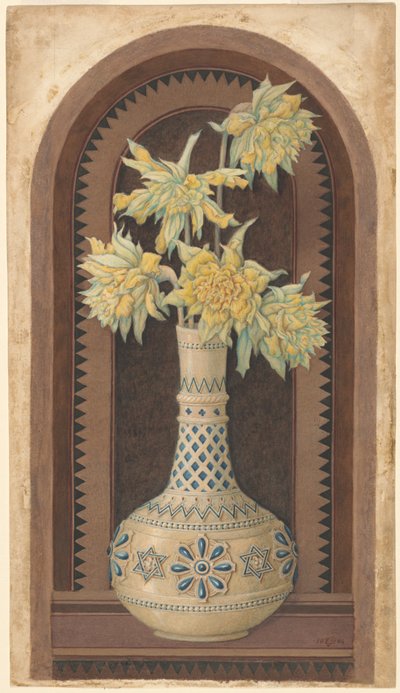 Narcisos en un jarrón azul y blanco de Sir Edward John Poynter