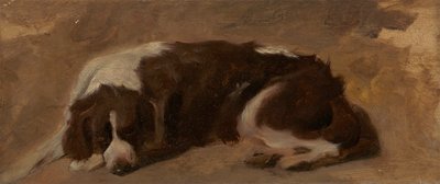 Un Spaniel tumbado de Sir Edwin Henry Landseer