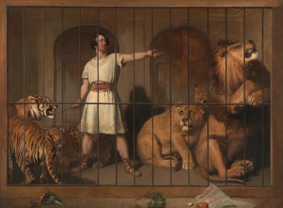 Retrato del Sr. Van Amburgh, tal como apareció con sus animales en los teatros de Londres de Sir Edwin Henry Landseer