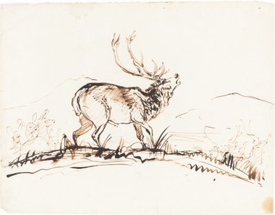 Un ciervo bramando de Sir Edwin Landseer
