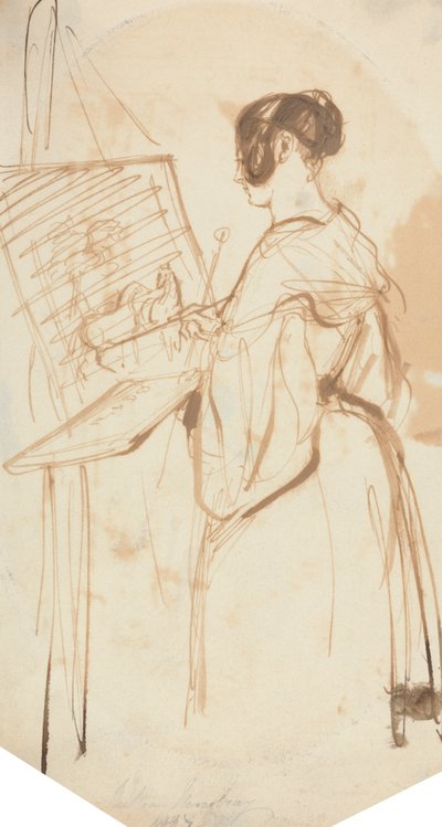 Una dama pintando de Sir Francis Grant