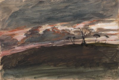 Atardecer tormentoso, Legh Park, Wiltshire de Sir George Hayter