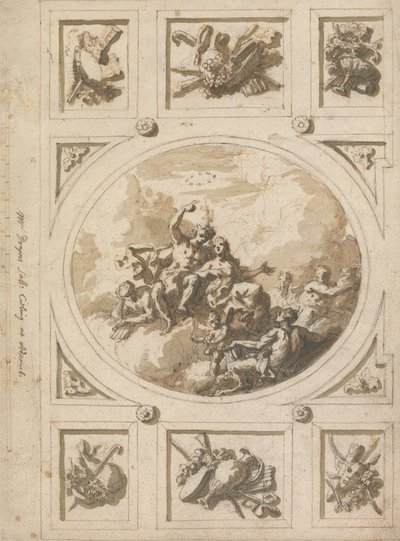 Diseño para un techo en Addiscombe: Baco y Ariadna de Sir James Thornhill