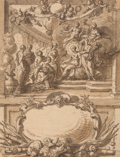 Diseño de un panel mural de Sir James Thornhill
