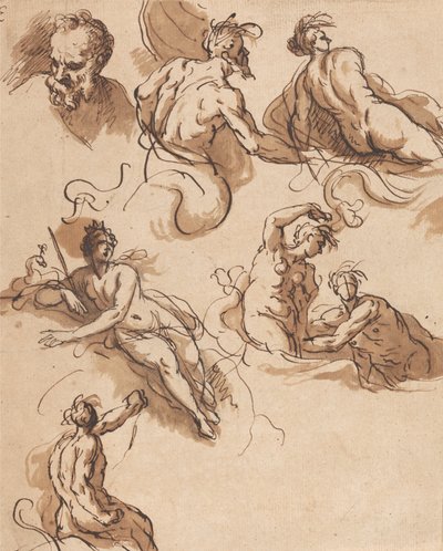 Hoja de Estudios de la Figura Clásica de Sir James Thornhill