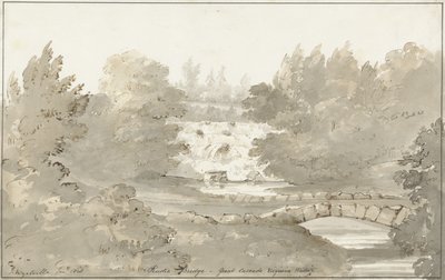 Diseño para puente rústico debajo de la cascada, Virginia Water de Sir Jeffry Wyatville