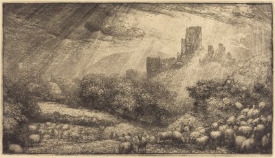 Castillo de Corfe: Efecto del sol después de la lluvia de Sir John Charles Robinson