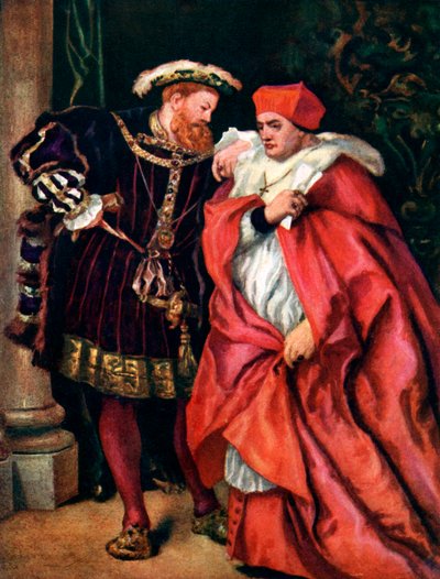 Enrique VIII y el Cardenal Wolsey, c1888, c1920 de Sir John Gilbert